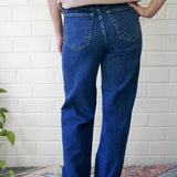 Birdie Patch Pocket Wide Legs in Dark Denim