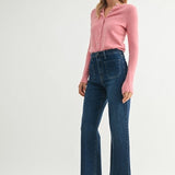 Birdie Patch Pocket Wide Legs in Dark Denim
