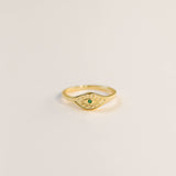 Emerald Evil Eye Ring