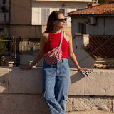 Cotton Fanny Pack in Vichy Cherry