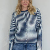 Piper Cardigan in Blue Stripe