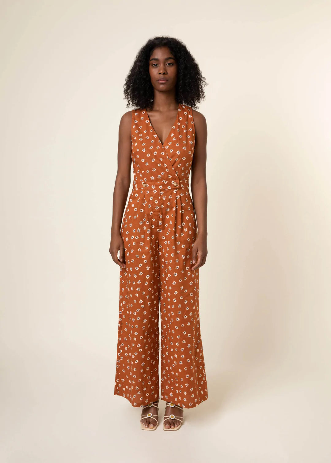Rust polka dot jumpsuit hotsell