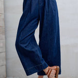 Milling Cropped Wide Legs in Dark Denim