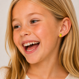 Lemon Enamel Flat Back Kids Earrings