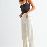 Birdie Patch Pocket Wide Legs in Cream