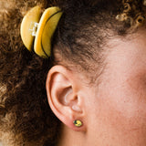 Lemon Enamel Stud Earrings