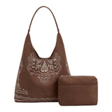 Eunice Vegan Suede Tote Bag in Tobacco