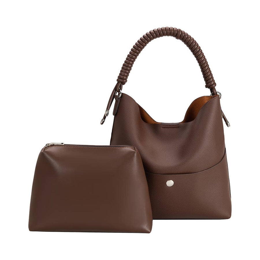 Molly Recycled Vegan Tote in Chocolate