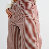 Marethe Wide Legs in Brown Stripe