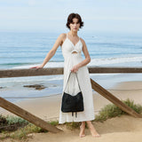 Thalia Recycled Vegan Leather Bag in Bone