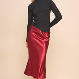 Anastasia Slip Skirt in Wine
