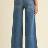 Collins Pintucked Wide Leg Jeans
