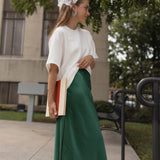 Anastasia Slip Skirt in Forest