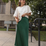 Anastasia Slip Skirt in Forest