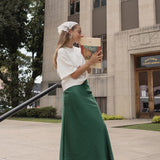 Anastasia Slip Skirt in Forest