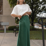 Anastasia Slip Skirt in Forest