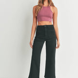 Birdie Patch Pocket Wide Legs in Black