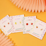 Lemon Enamel Flat Back Kids Earrings