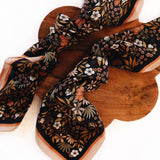 Silk Bandana Scarf in Midnight Floral
