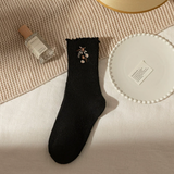 Embroidered Ruffle Socks