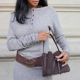 Laguna Recycled Vegan Suede Bag in Chocolate