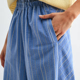 Bridget Wide Legs in Blue Stripe