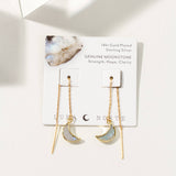 Eclipse Threader Earrings in Moonstone