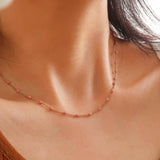 Soleil Beaded Necklace in Rose