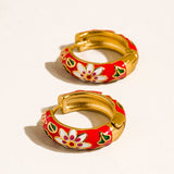 Isabeau Hoop Earrings in Red