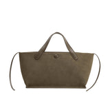 Jill Recycled Vegan Suede Tote Bag in Olive