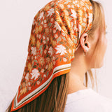 Silk Bandana Scarf in Western Floral
