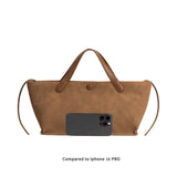Jill Recycled Vegan Suede Tote Bag in Chocolate