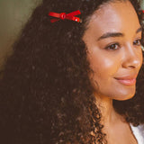 Ruby Red Acetate Bow Clip Set