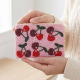 Cherry Beaded Coin Purse