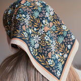Silk Bandana Scarf in Midnight Floral