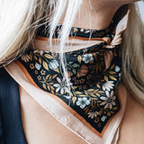 Silk Bandana Scarf in Midnight Floral