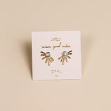 Sun Ray Earrings in Fire Opal
