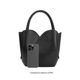 Tulip Recycled Vegan Top Handle Bag in Black