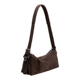 Valeria Recycled Vegan Suede Shoulder Bag in Chocolate