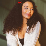 Ruby Red Acetate Bow Clip Set