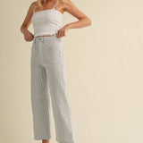 Birdie Patch Pocket Wide Legs in Stripe