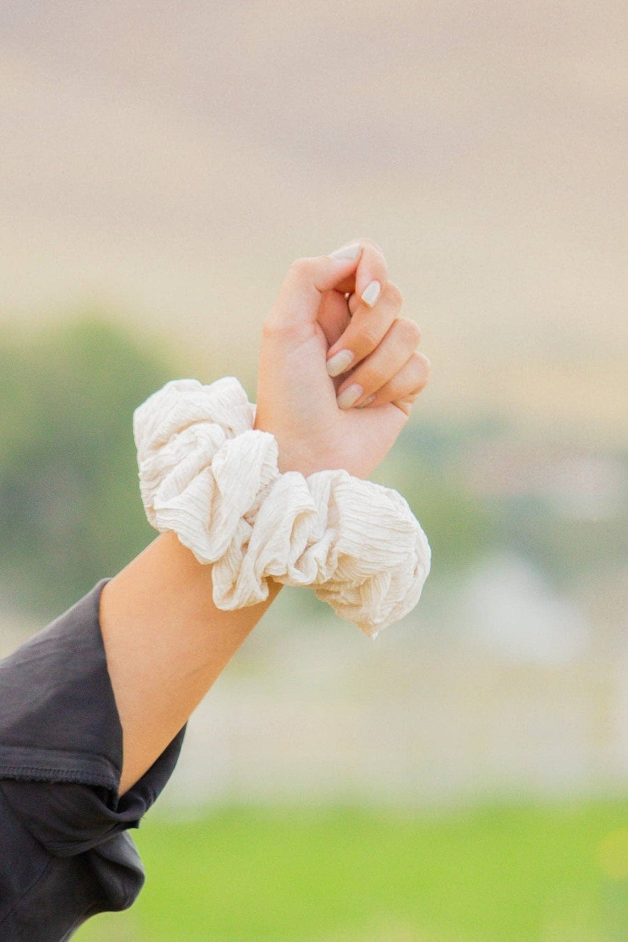 The One Scrunchie in Textured Cream
