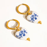 Ceramic Floral Heart Earrings