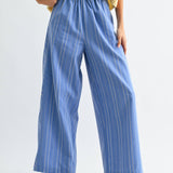 Bridget Wide Legs in Blue Stripe