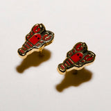 Lobster Enamel Stud Earrings