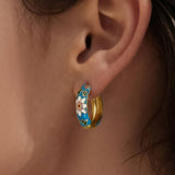 Isabeau Hoop Earrings in Blue