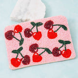 Cherry Beaded Coin Purse