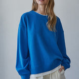 Drew Layered Pullover in Cobalt