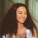 Ruby Red Acetate Bow Clip Set