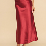 Anastasia Slip Skirt in Wine
